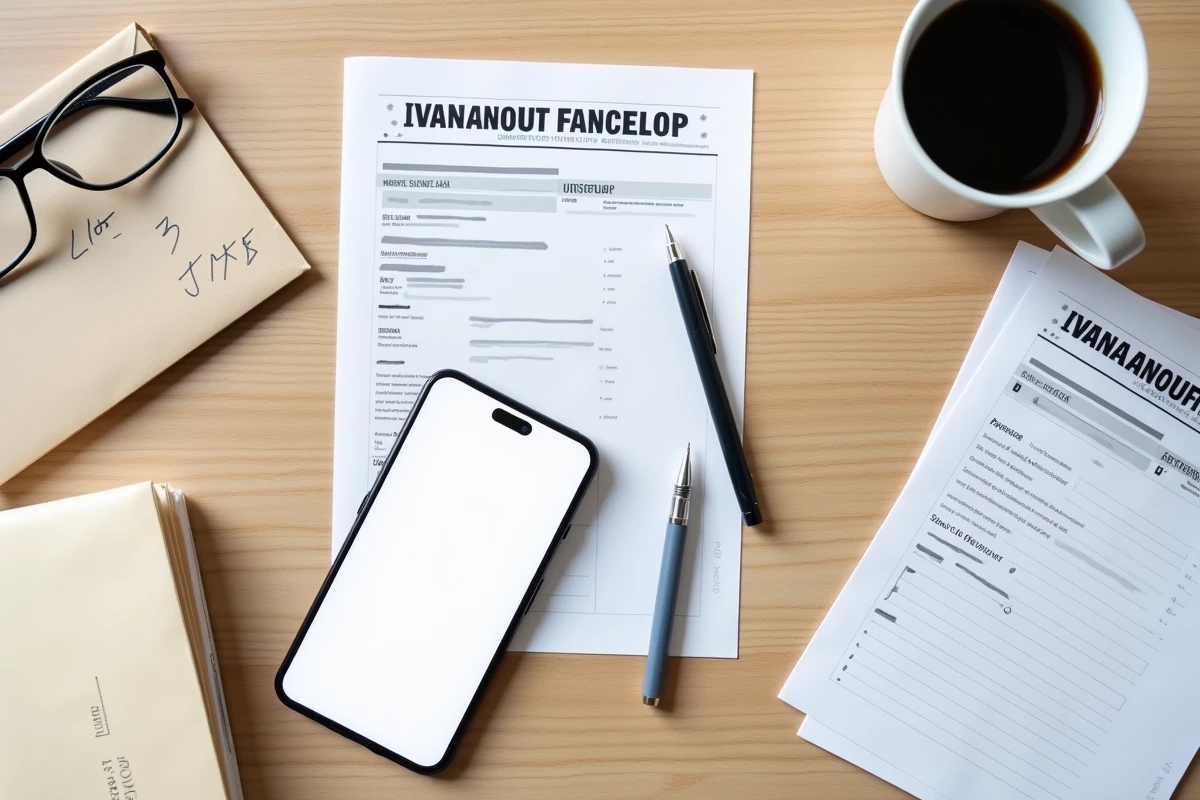 Vue en plongée d'un bureau avec formulaire URSSAF, smartphone et confirmation de paiement en ligne