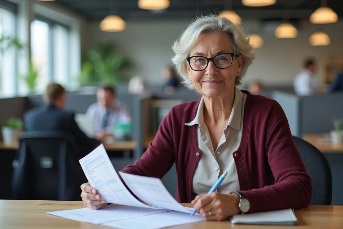 Employée de l'éducation nationale comparant deux bulletins de salaire pour identifier une erreur de rémunération