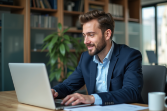 Conseiller financier homme en costume à Paris