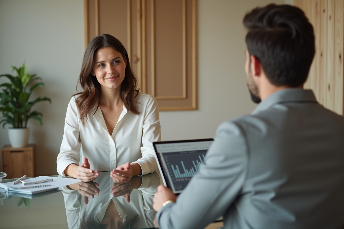 Femme conseillère financière en discussion