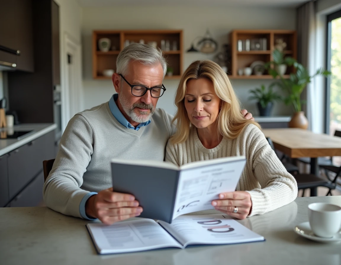 Couple consultant la plateforme de banque privée BNP Paribas pour gérer leur patrimoine depuis leur domicile