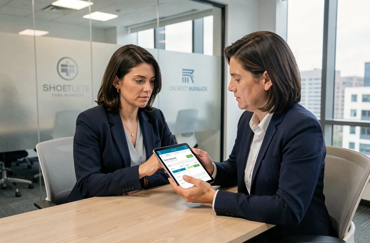 Femme en rendez-vous bancaire pour débloquer son épargne salariale au Crédit Mutuel
