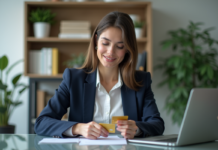 Différence carte Gold et carte normale : avantages, fonctionnement Jeune femme d'affaires compare deux cartes de crédit