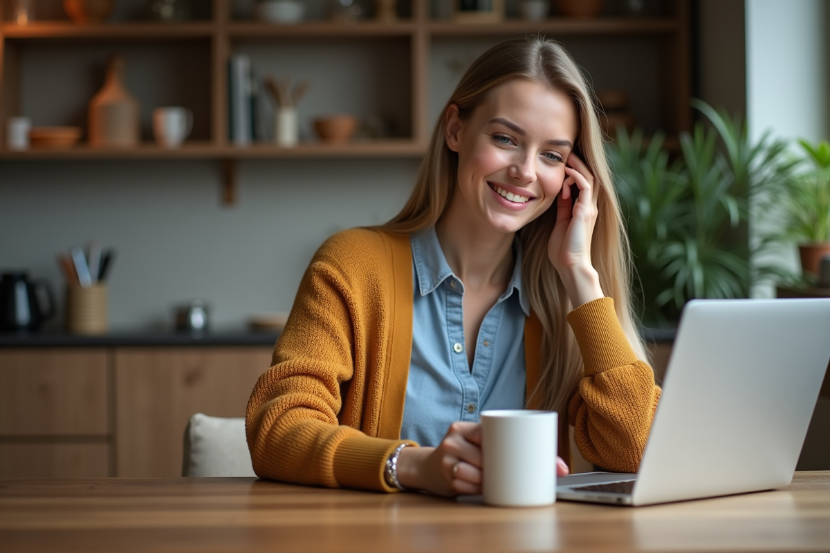 Jeune femme en casual explorant des investissements