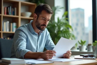 Homme d'affaires en réunion dans un bureau lumineux