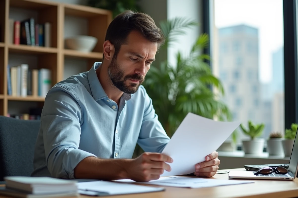 Homme d'affaires en réunion dans un bureau lumineux