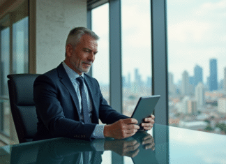 Elon Musk : quel est le revenu par seconde de l’homme le plus riche ? Homme d'affaires en costume analysant des finances dans un bureau moderne