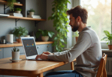 Bénéfices cryptos : Réussir à en gagner en toute simplicité ! Homme concentré sur un ordinateur avec dashboard crypto