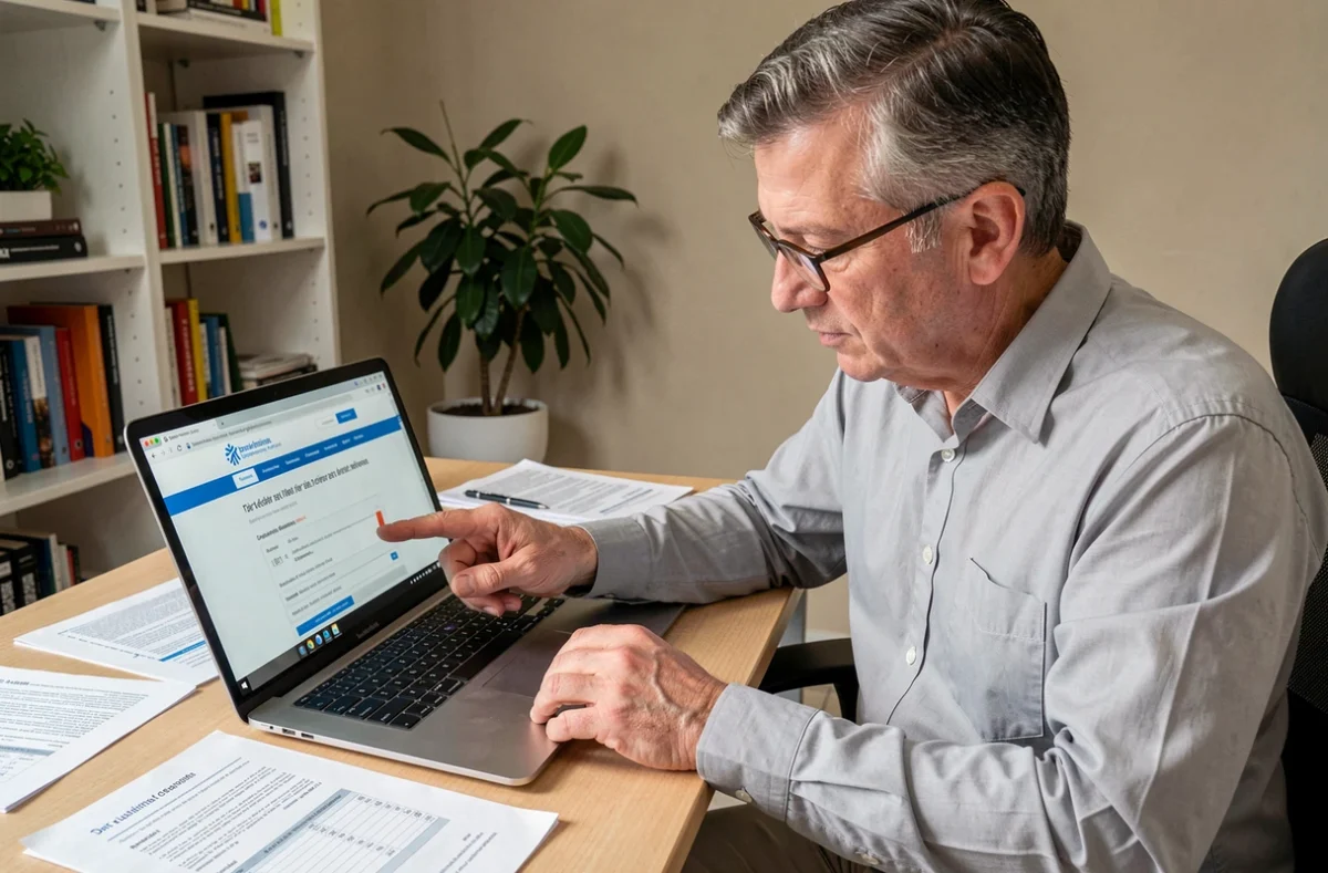Homme en home office comparant les cases 2BH 2DH 2OP sur son avis d'imposition et son ordinateur