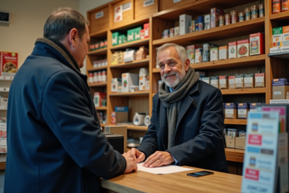 Homme d'âge moyen dans un magasin de tabac français