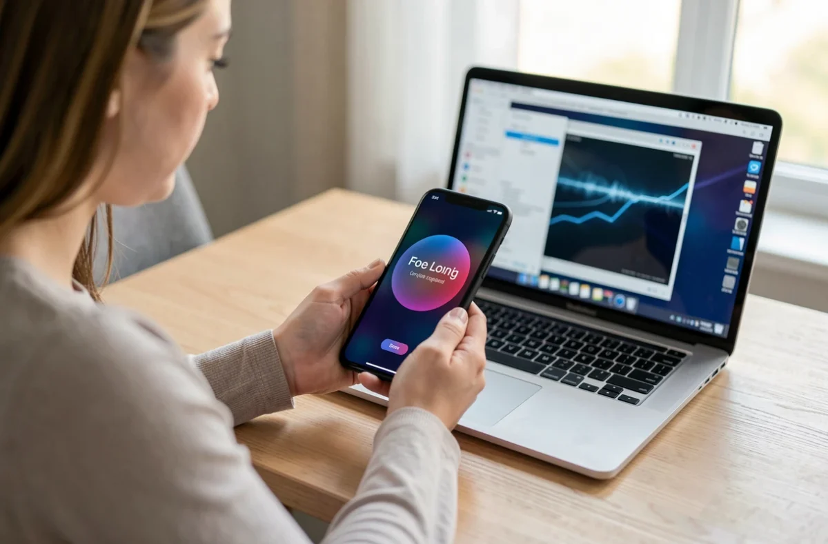 Personne devant un smartphone dont l'application bancaire ne charge plus